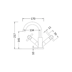 Hudson Reed Tec Crosshead Mono Basin Mixer With Clicker Waste -TAP WAREHOUSE Shop tex315 technical drawing