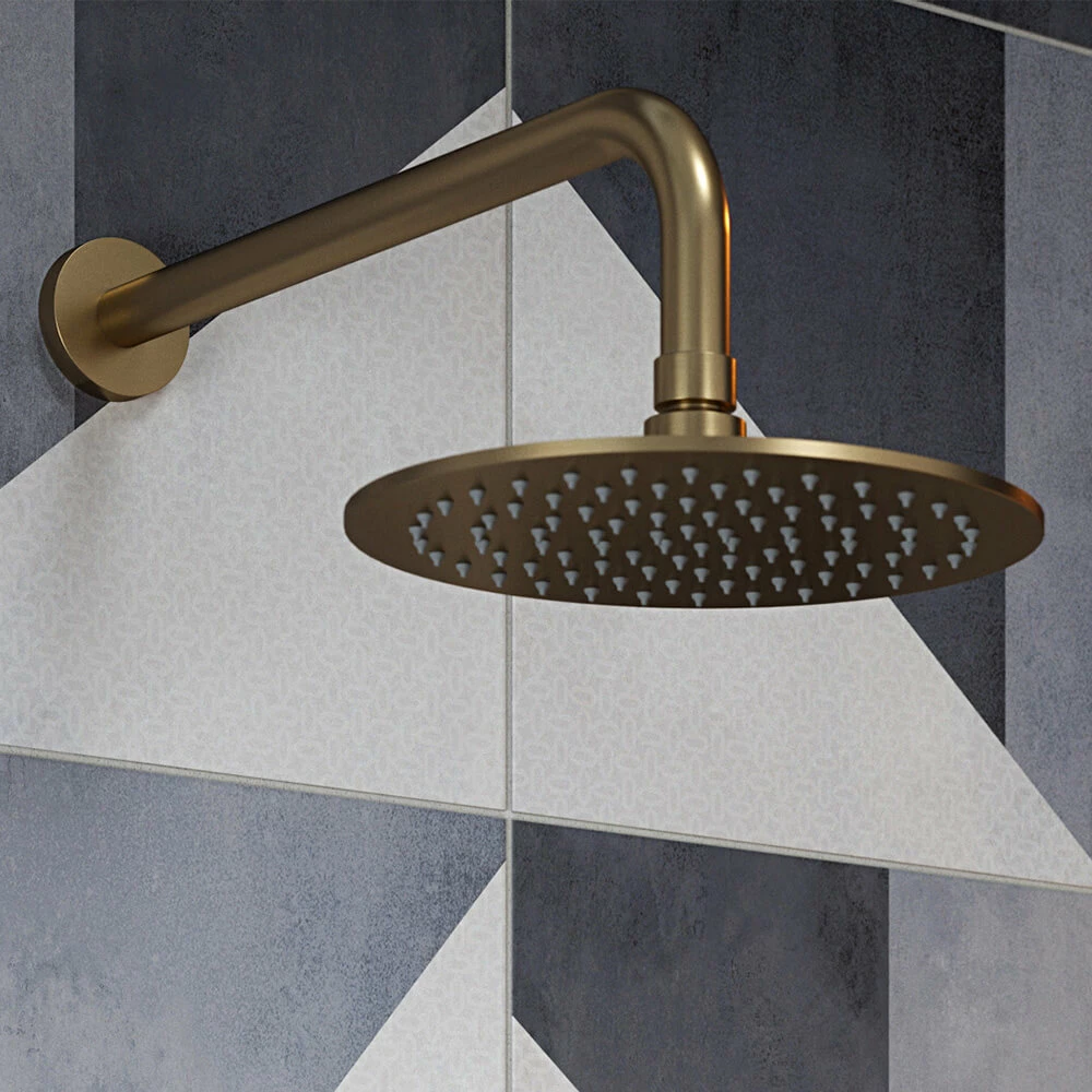 The Tap Factory Vibrance Brushed Brass WRAS Approved Concealed Thermostatic Shower Valve With Fixed Shower Head And Shower Handset 4 The Tap Factory Vibrance Brushed Brass WRAS Approved Concealed Thermostatic Shower Valve With Fixed Shower Head And Shower Handset - Image 2