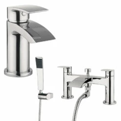 Proflow Tiera Basin Mixer With Clicker Waste & Bath Shower Mixer Value Pack