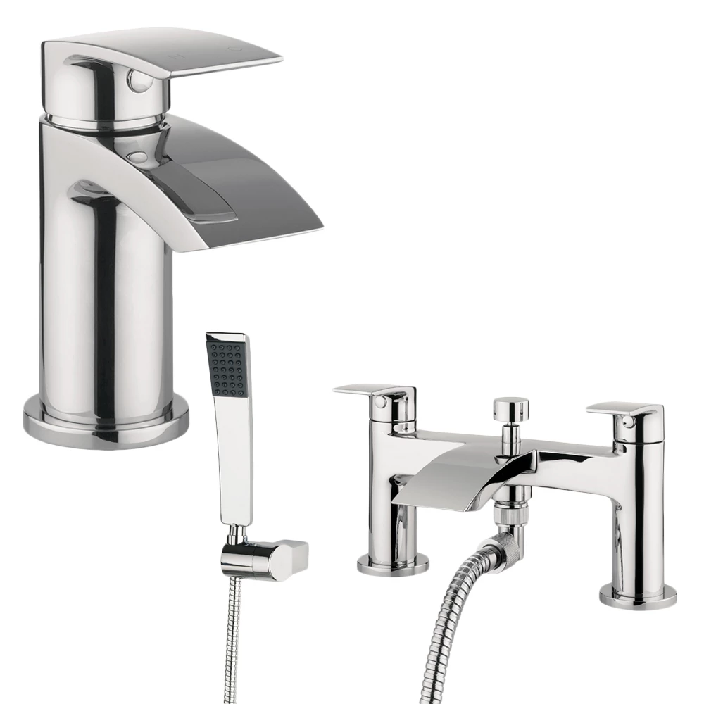 Proflow Tiera Basin Mixer With Clicker Waste & Bath Shower Mixer Value Pack 3 Proflow Tiera Basin Mixer With Clicker Waste & Bath Shower Mixer Value Pack