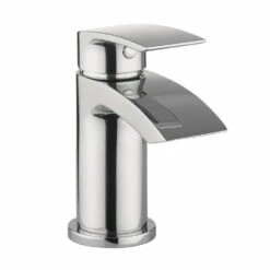 Proflow Tiera Small Waterfall Basin Mixer With Clicker Waste