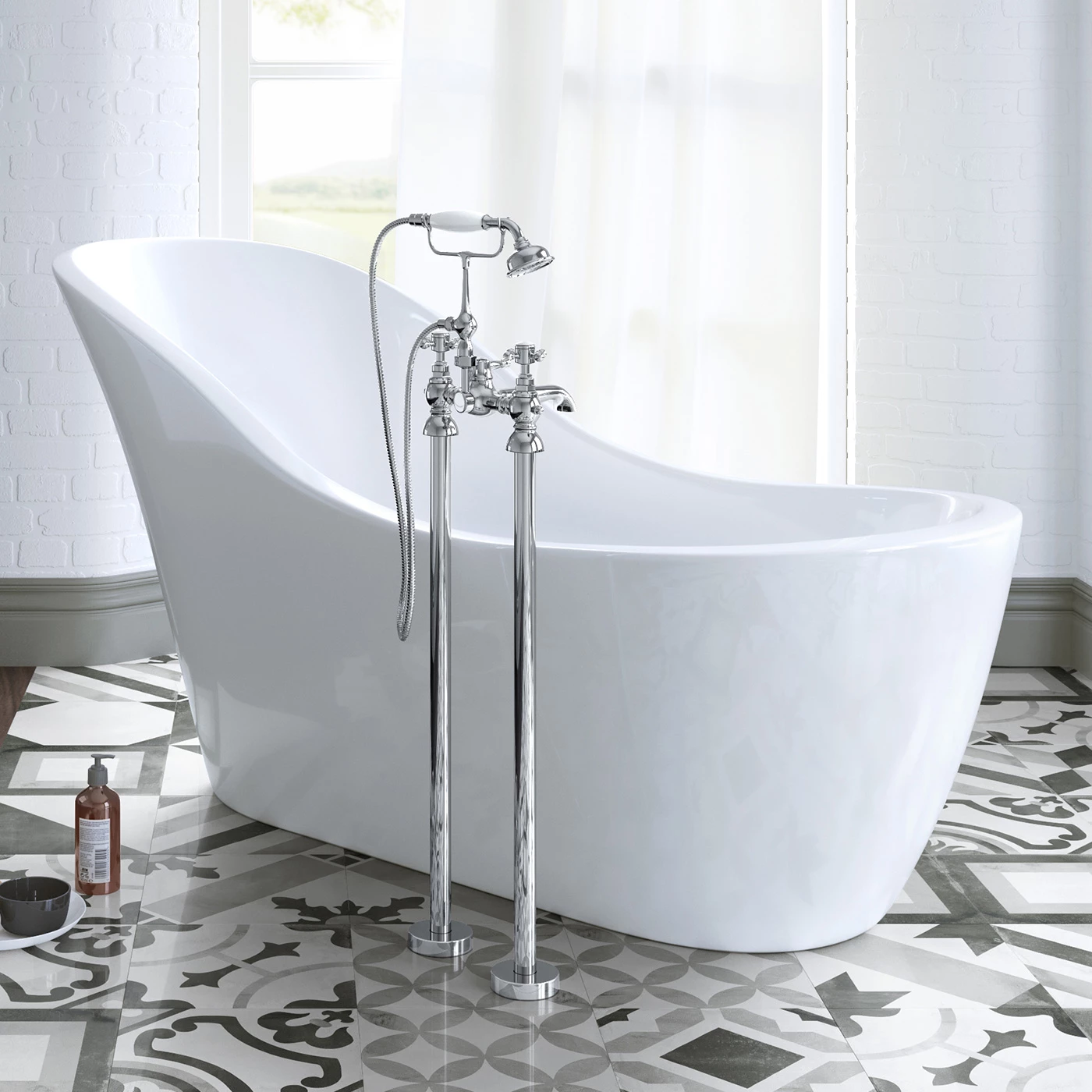 Butler & Rose Harrogate Freestanding Bath Shower Mixer With Shower Kit 4 Butler & Rose Harrogate Freestanding Bath Shower Mixer With Shower Kit - Image 2