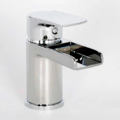 Vellamo Tugela Mini Waterfall Basin Mixer With Clicker Waste