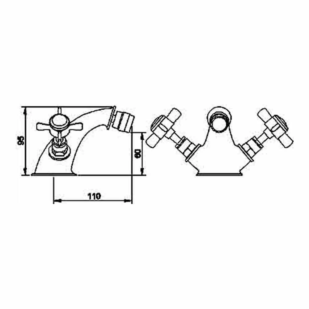 Nuie Beaumont Luxury Mono Bidet Mixer With Pop-Up Waste 4 Nuie Beaumont Luxury Mono Bidet Mixer With Pop-Up Waste - Image 2
