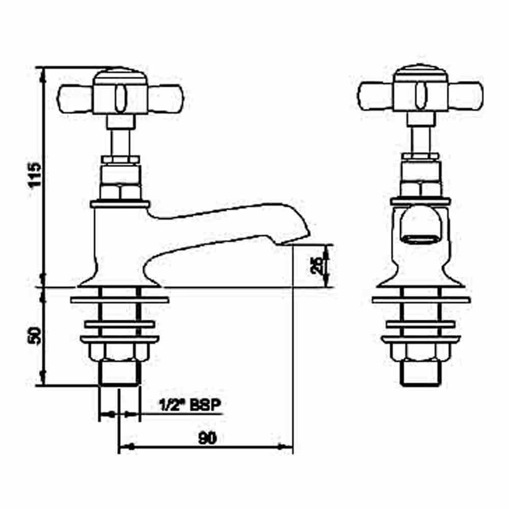 Nuie Beaumont Basin Pillar Taps 4 Nuie Beaumont Basin Pillar Taps - Image 2