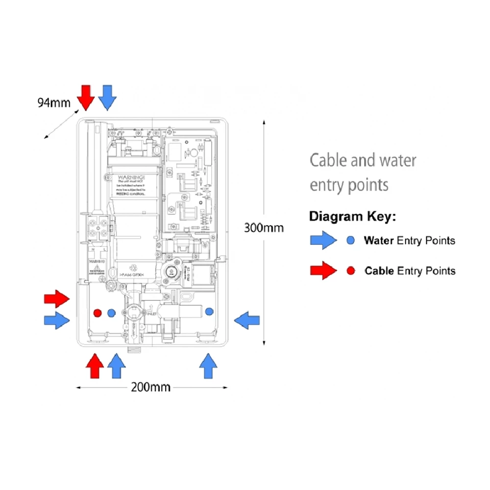 Vado Elegance Metallic & Chrome Electric Shower - 9.5kW 5 Vado Elegance Metallic & Chrome Electric Shower - 9.5kW - Image 3
