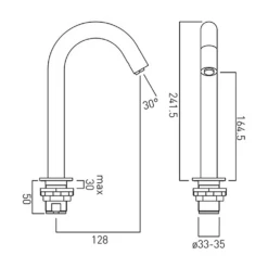 Vado I-tech Deck Mounted Infrared Spout -TAP WAREHOUSE Shop vado itech deck infrared basin spout dspoutcp tech
