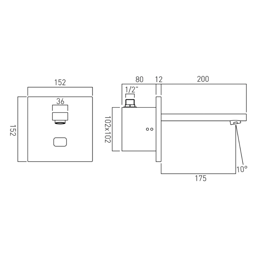 Vado I-tech Wall Mounted Notion Infrared Basin Mixer 4 Vado I-tech Wall Mounted Notion Infrared Basin Mixer - Image 2