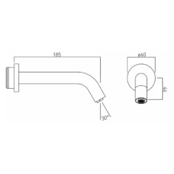 Vado I-tech Wall Mounted Infrared Spout 7 Vado I-tech Wall Mounted Infrared Spout -TAP WAREHOUSE Shop vado itech wall infrared basin spout wspoutcp tech