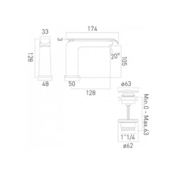 Vado Kovera Mono Basin Mixer Tap With Clicker Waste 5 Vado Kovera Mono Basin Mixer Tap With Clicker Waste -TAP WAREHOUSE Shop vado kovera top lever basin mixer tap waste tech