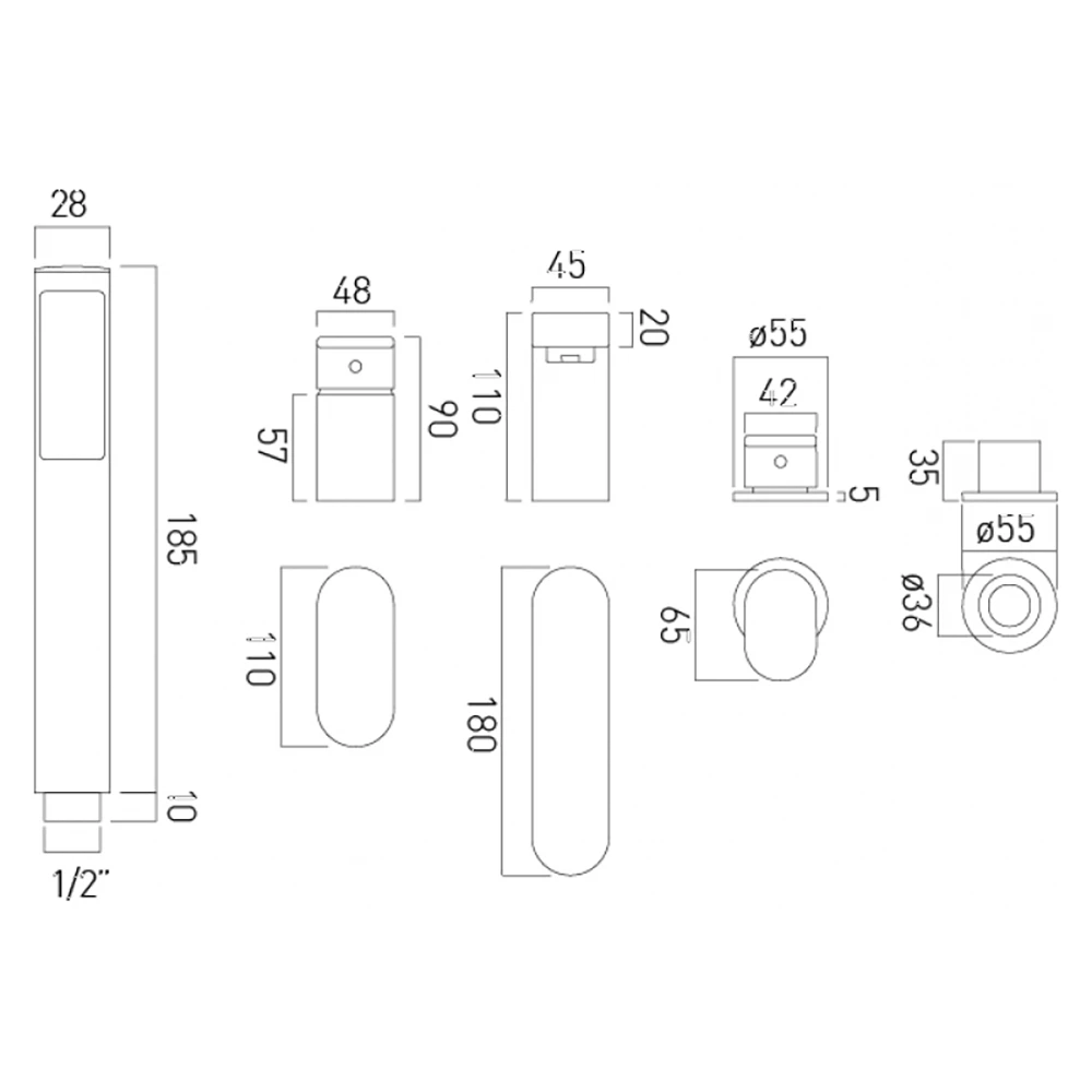 Vado Life Deck Mounted 4 Hole Bath Shower Mixer 4 Vado Life Deck Mounted 4 Hole Bath Shower Mixer - Image 2