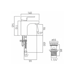 Vado Life Monobloc Basin Mixer -TAP WAREHOUSE Shop vado life deck basin mixer with clicker waste tech