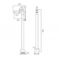 Vado Life Floor Mounted Bath Shower Mixer With Shower Kit -TAP WAREHOUSE Shop vado life floor bath shower mixer lif233cp tech