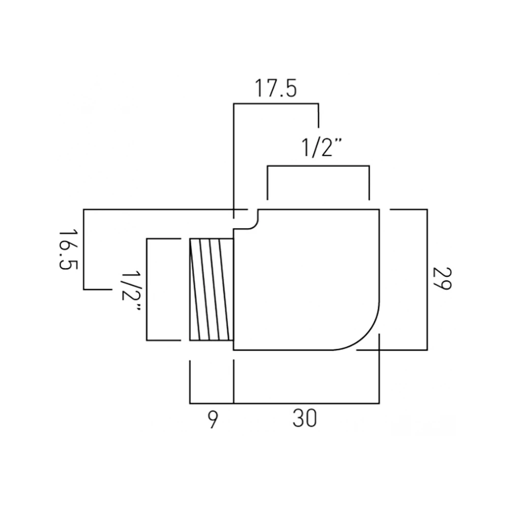Vado Bath Shower Mixer Extension Elbow 4 Vado Bath Shower Mixer Extension Elbow - Image 2