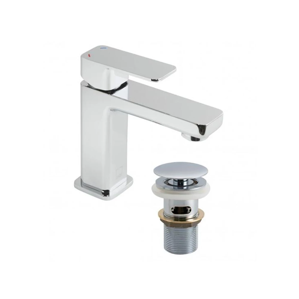 Vado Phase Single Lever Mini Mono Basin Mixer With Universal Clicker Waste 3 Vado Phase Single Lever Mini Mono Basin Mixer With Universal Clicker Waste