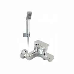 Vado Phase Wall Mounted Single Lever Exposed Bath Shower Mixer With Shower Kit