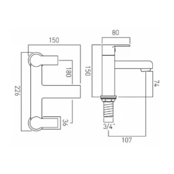 Vado Photon 2 Hole Bath Filler -TAP WAREHOUSE Shop vado photon deck bath filler tap pho 137 cp tech