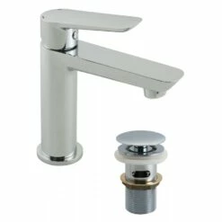 Vado Photon Single Lever Mini Mono Basin Mixer With Universal Clicker Waste
