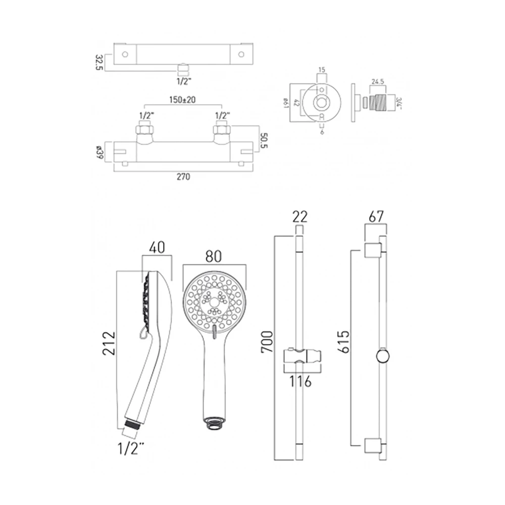 Vado Prima Exposed Thermostatic Shower Valve Package 1 7 Vado Prima Exposed Thermostatic Shower Valve Package 1 - Image 5