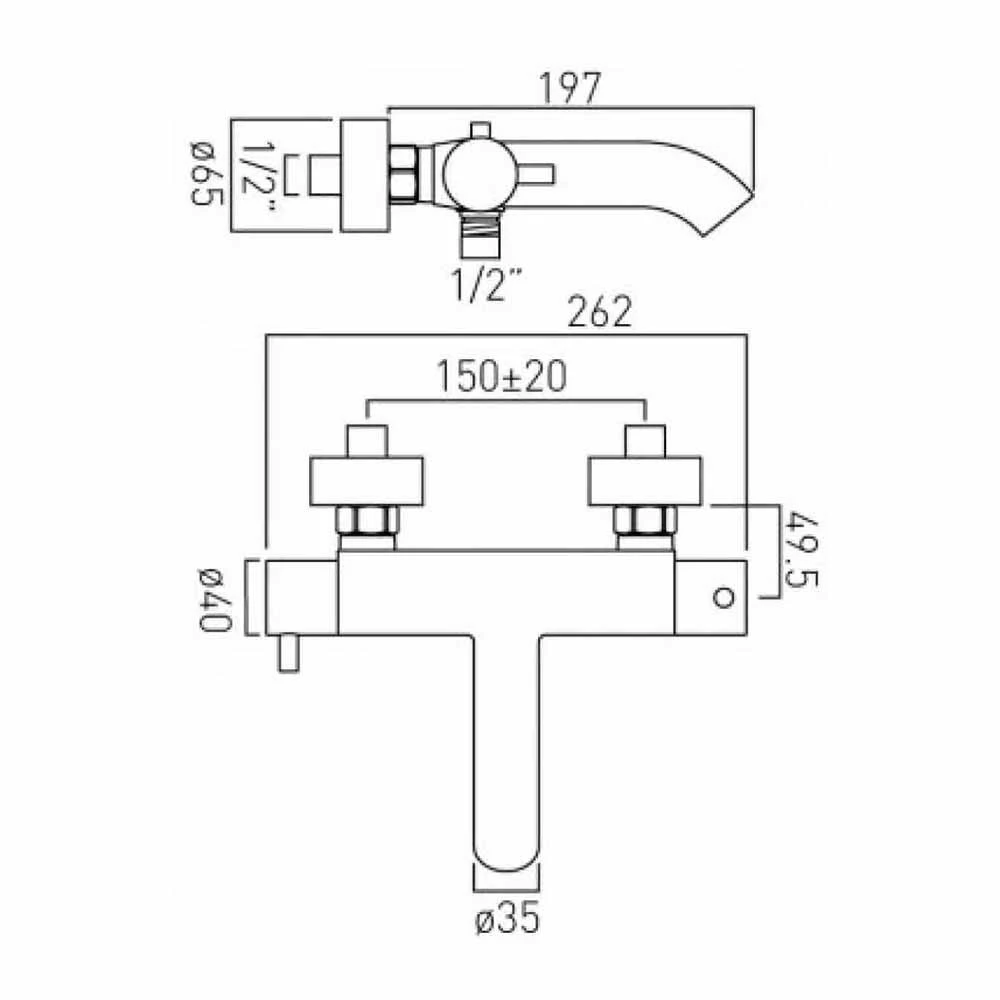 Vado Zoo Wall Mounted Exposed Thermostatic Bath Shower Mixer Without Shower Kit 4 Vado Zoo Wall Mounted Exposed Thermostatic Bath Shower Mixer Without Shower Kit - Image 2
