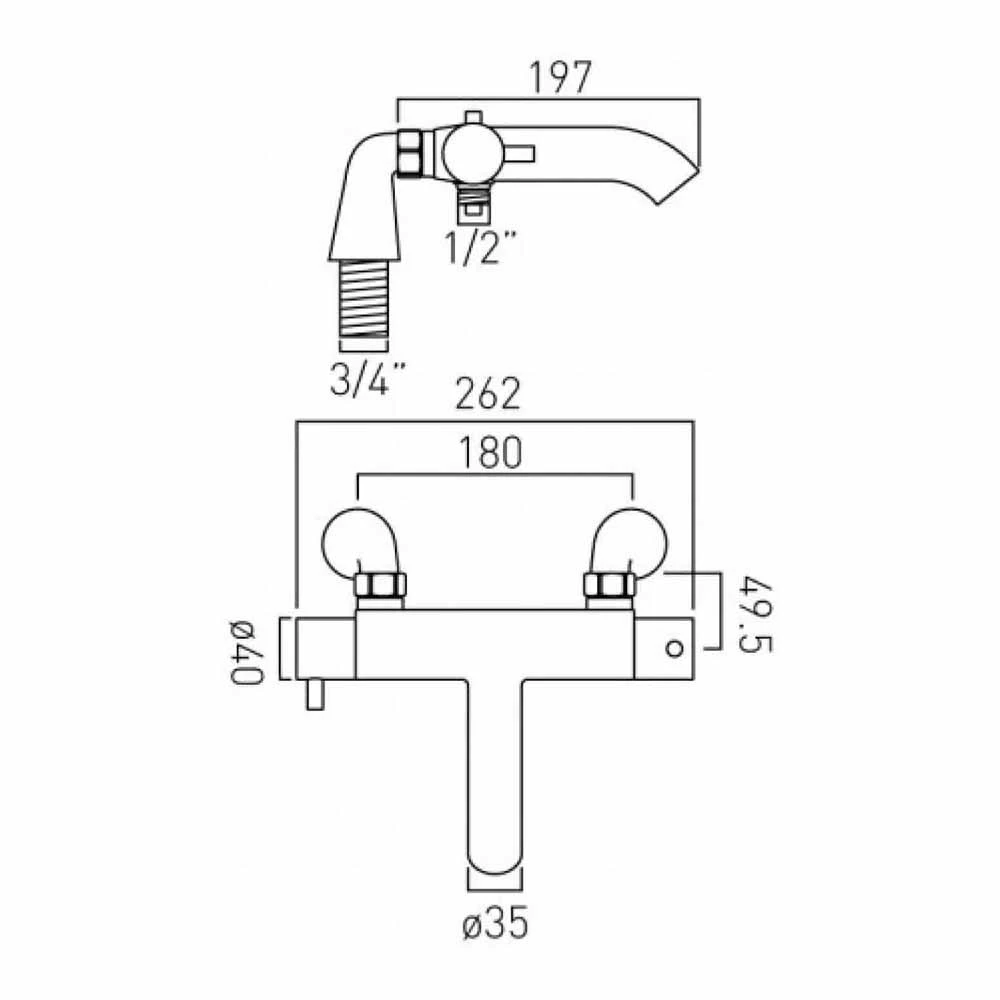 Vado Zoo Pillar Mounted Exposed Thermostatic Bath Shower Mixer Without Shower Kit 4 Vado Zoo Pillar Mounted Exposed Thermostatic Bath Shower Mixer Without Shower Kit - Image 2