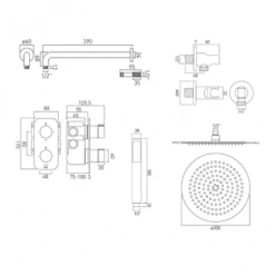 Vado Tablet Altitude Vertical Concealed Thermostatic Shower Valve Package 17 7 Vado Tablet Altitude Vertical Concealed Thermostatic Shower Valve Package 17 -TAP WAREHOUSE Shop vado tablet altitude shower set tab1721altcp tech