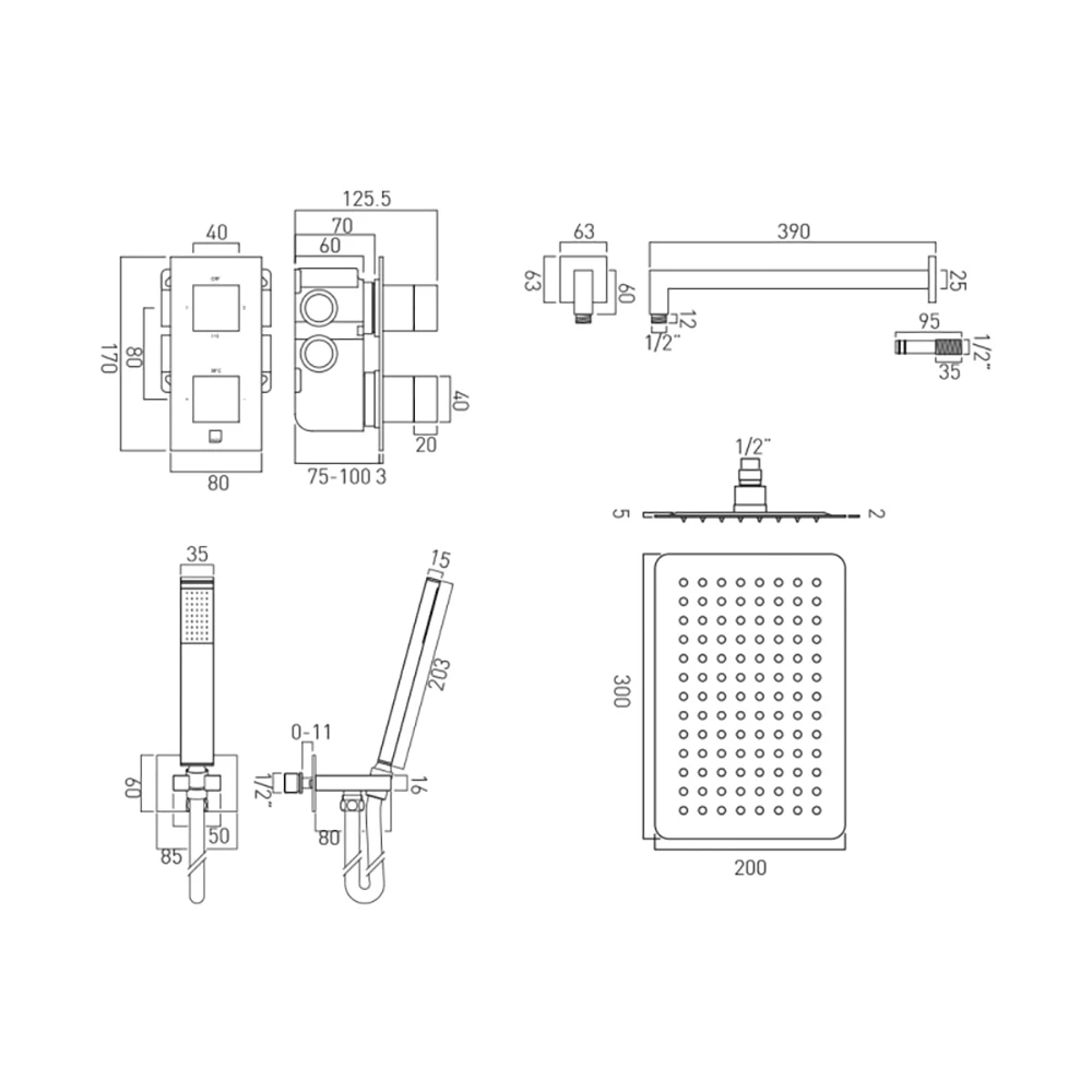 Vado Tablet Notion Vertical Concealed Thermostatic Shower Valve Package 21 7 Vado Tablet Notion Vertical Concealed Thermostatic Shower Valve Package 21 - Image 5