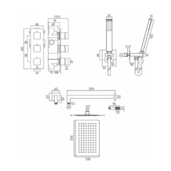 Vado Tablet Notion Vertical Concealed Thermostatic Shower Valve Package 13 -TAP WAREHOUSE Shop vado tablet notion shower set tab1743notcp tech