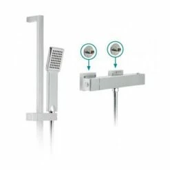 Vado Te Exposed Thermostatic Shower Valve Package 11 -TAP WAREHOUSE Shop vado te exposed square thermostatic valve rail kit5B15D