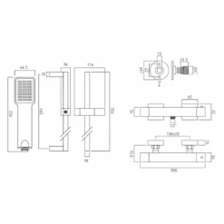 Vado Te Exposed Thermostatic Shower Valve Package 11 -TAP WAREHOUSE Shop vado te exposed square valve rail kit tech