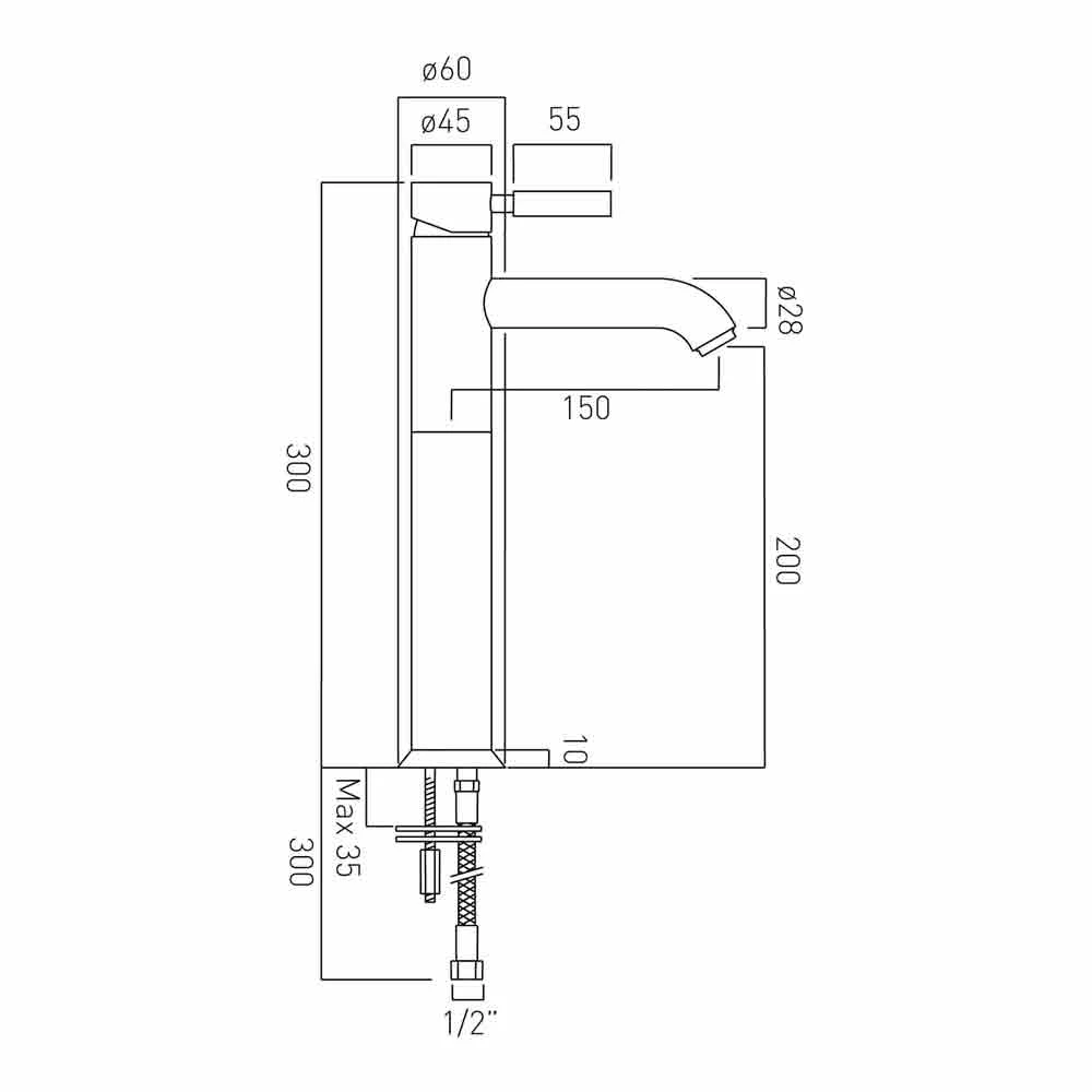 Vado Origins Extended Mono Basin Mixer 6 Vado Origins Extended Mono Basin Mixer - Image 4