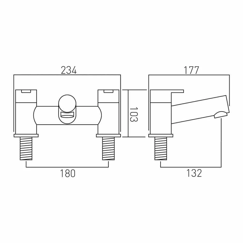 Vado Sense 2 Hole Deck Mounted Bath Filler 4 Vado Sense 2 Hole Deck Mounted Bath Filler - Image 2