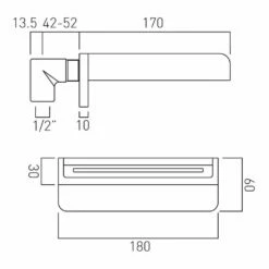 Vado Synergie Wall Mounted Waterfall Bath Spout 7 Vado Synergie Wall Mounted Waterfall Bath Spout -TAP WAREHOUSE Shop vado technical specifications syn 140 w