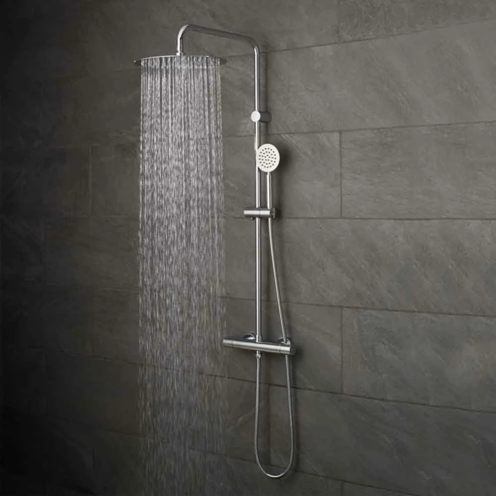 Vado Velo Aquablade Round Thermostatic Shower Valve With Diverter & Rigid Riser Kit 3 Vado Velo Aquablade Round Thermostatic Shower Valve With Diverter & Rigid Riser Kit