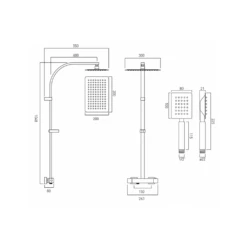 Vado Velo Aquablade Square Thermostatic Shower Valve With Diverter & Rigid Riser Kit 7 Vado Velo Aquablade Square Thermostatic Shower Valve With Diverter & Rigid Riser Kit -TAP WAREHOUSE Shop vado velo aquablade exposed shower set aqb149 tech