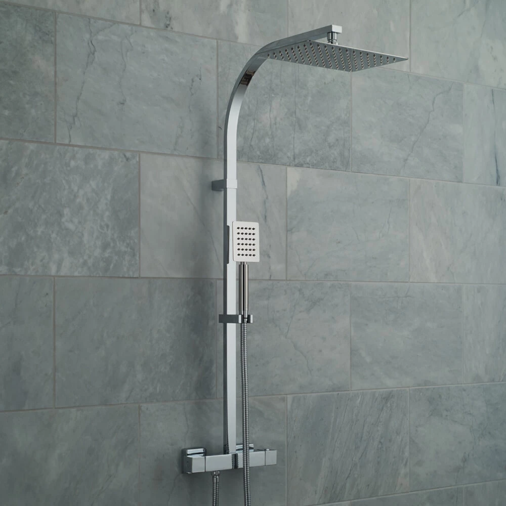 Vado Velo Aquablade Square Thermostatic Shower Valve With Diverter & Rigid Riser Kit 3 Vado Velo Aquablade Square Thermostatic Shower Valve With Diverter & Rigid Riser Kit