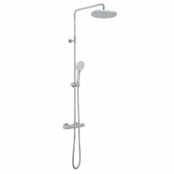 Vado Velo Thermostatic Shower Valve With Rigid Riser, Shower Head & Handset -TAP WAREHOUSE Shop vado velo rigid riser shower kit cutout