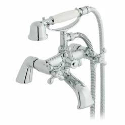 Vado Victoriana Pillar Mounted Bath Shower Mixer With Shower Kit
