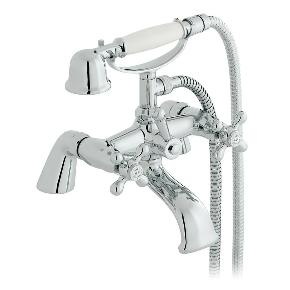 Vado Victoriana Pillar Mounted Bath Shower Mixer With Shower Kit 3 Vado Victoriana Pillar Mounted Bath Shower Mixer With Shower Kit
