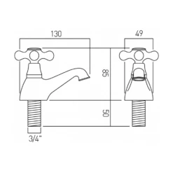 Vado Victoriana Deck Mounted Bath Pillar Taps 5 Vado Victoriana Deck Mounted Bath Pillar Taps -TAP WAREHOUSE Shop vado victoriana bath pillar taps vic 136cd cp tech