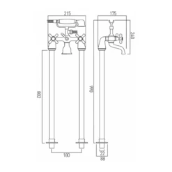 Vado Victoriana Floor Mounted Freestanding Bath Shower Mixer With Shower Kit 7 Vado Victoriana Floor Mounted Freestanding Bath Shower Mixer With Shower Kit -TAP WAREHOUSE Shop vado victoriana bath shower mixer vic133cdkcp tech