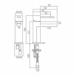 Vado Te Falls Waterfall Basin Mono Mixer 7 Vado Te Falls Waterfall Basin Mono Mixer -TAP WAREHOUSE Shop vadote tef100sbcp tech