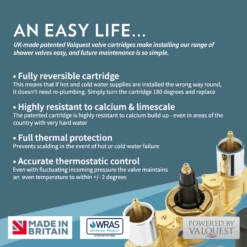 Butler & Rose Genevieve Concealed Thermostatic Shower Valve & Slide Rail Kit 10 Butler & Rose Genevieve Concealed Thermostatic Shower Valve & Slide Rail Kit -TAP WAREHOUSE Shop valquest easy life 1