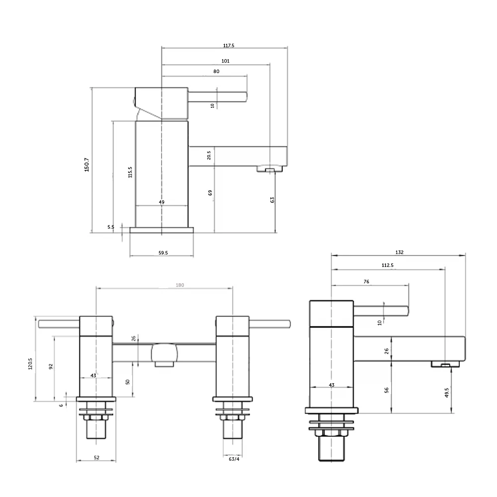 Vellamo Quadro Basin Mixer & Bath Filler Value Pack 6 Vellamo Quadro Basin Mixer & Bath Filler Value Pack - Image 4