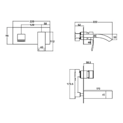 Vellamo City Wall Mounted Chrome Basin Mixer Tap -TAP WAREHOUSE Shop velcity04 technical drawing