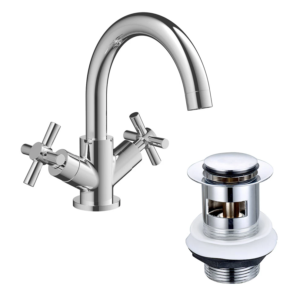 Vellamo Cross Basin Mixer Tap & Waste 6 Vellamo Cross Basin Mixer Tap & Waste - Image 4
