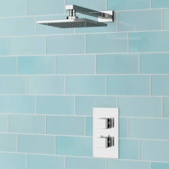 Delilah Concealed Thermostatic Shower Valve & ABS Fixed Shower Head - 360mm Ceiling Shower Arm