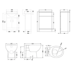 Vellamo Alpine 1050mm 2 Door Furniture Suite With Back To Wall Toilet & Concealed Cistern - Gloss White 15 Vellamo Alpine 1050mm 2 Door Furniture Suite With Back To Wall Toilet & Concealed Cistern - Gloss White -TAP WAREHOUSE Shop vellamo 1050 2door wc unit tech