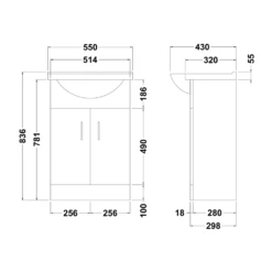 Vellamo Alpine 550mm Floorstanding Vanity Unit & Basin - Gloss White 17 Vellamo Alpine 550mm Floorstanding Vanity Unit & Basin - Gloss White -TAP WAREHOUSE Shop vellamo 550mm floor vanity unit basin gloss tech