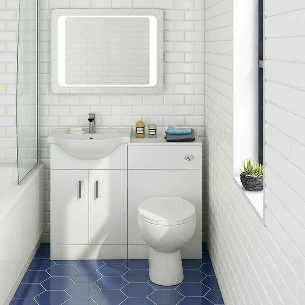 Vellamo Alpine 1050mm 2 Door Furniture Suite With Back To Wall Toilet & Concealed Cistern - Gloss White 3 Vellamo Alpine 1050mm 2 Door Furniture Suite With Back To Wall Toilet & Concealed Cistern - Gloss White